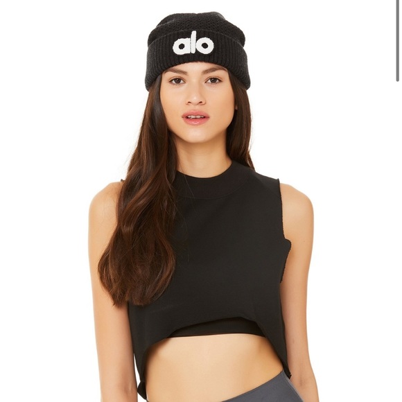 Alo Yoga Black Beanie Hat 